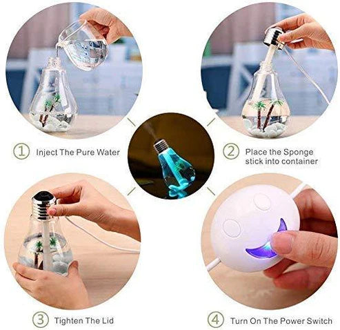 Automatic Spray Sanitizer Air Freshener Humidifier with LED Night Light | USB Portable Cool Mist Aroma Diffuser for Home, Office & Car