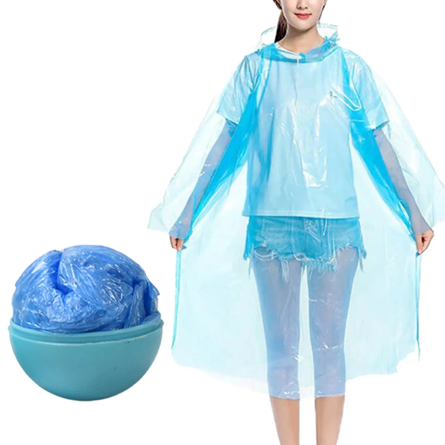 Kids Disposable Raincoat with Hood & Portable Round Storage Case | Waterproof Emergency Rain Poncho for Boys & Girls | Travel, School & Outdoor Use