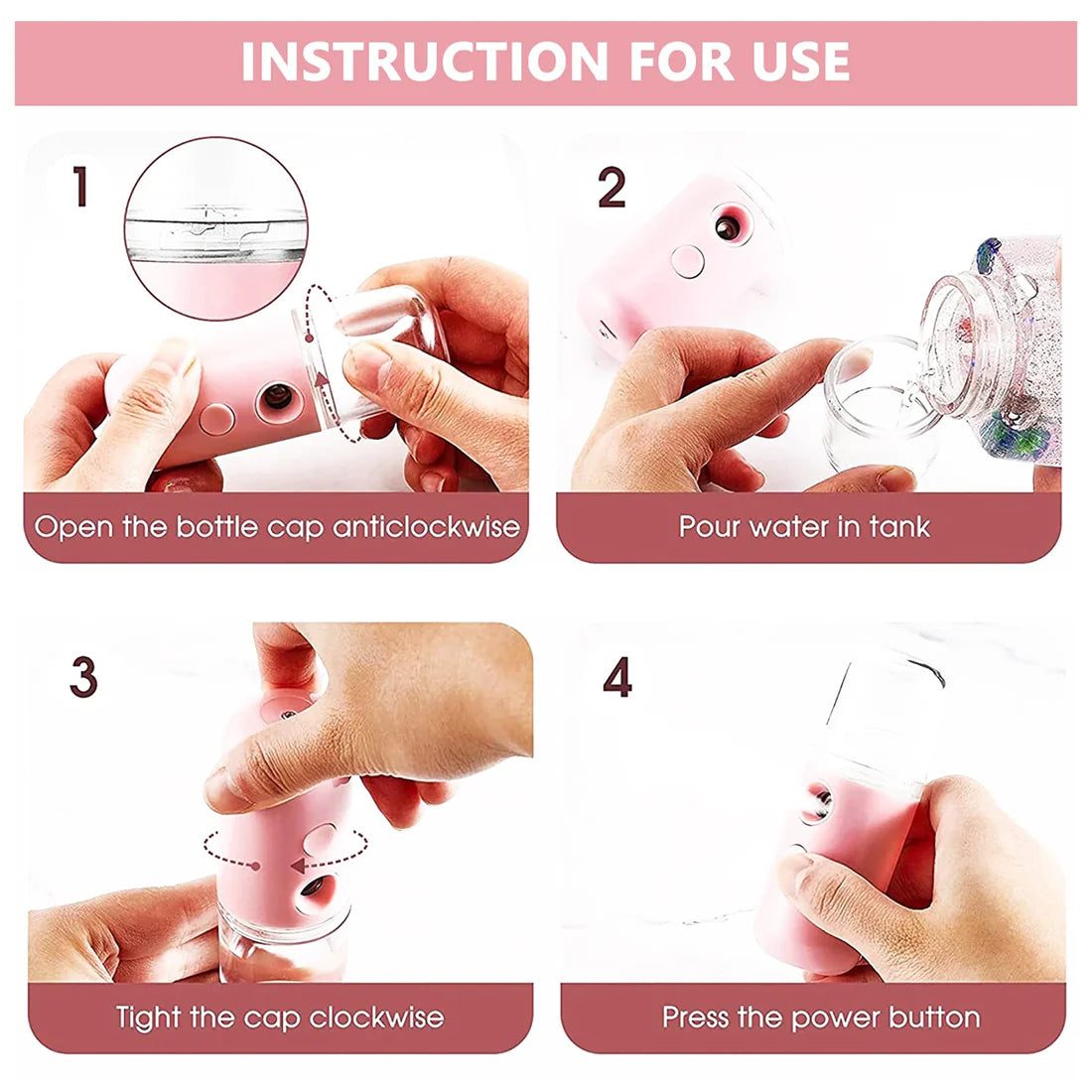 Mini Nano Mist Sprayer USB Rechargeable Portable Face Steamer & Facial Humidifier | Ultra-Fine Mist Skin Hydration Device for Home, Office & Travel