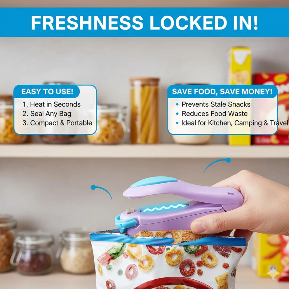 Portable Mini Heat Sealer – Handheld Plastic Bag Sealing Machine | Keep Food Fresh Longer