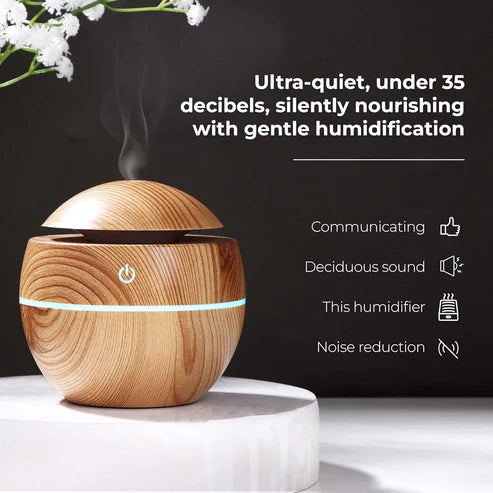 Ultrasonic Aroma Diffuser Humidifier 200ML with LED Light | USB Cool Mist Air Humidifier for Home, Office, Bedroom & Yoga Room