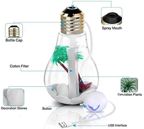 Automatic Spray Sanitizer Air Freshener Humidifier with LED Night Light | USB Portable Cool Mist Aroma Diffuser for Home, Office & Car