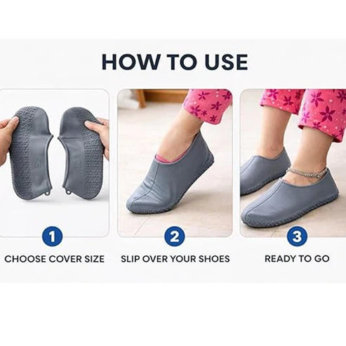 👟Small Size Reusable Waterproof Silicone Shoe Covers | Non-Slip Foldable Rain Shoe Protectors for Men, Women & Kids | 1 Pair