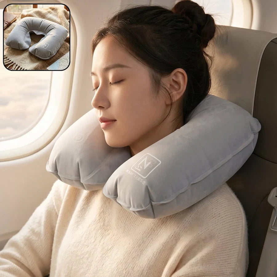 TravelEase™ 3-in-1 Travel Comfort Kit — Neck Pillow, Eye Mask & Earplugs Set